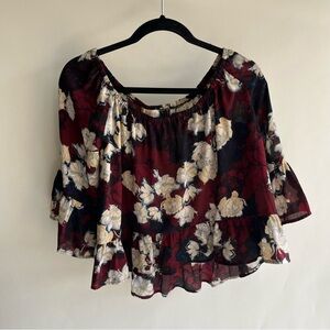 Eight Sixty Floral Blouse Sz Sm Marion Peasant EUC